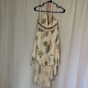 Floral Halter High Low Dress